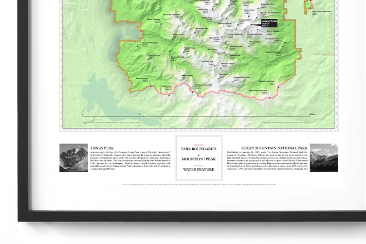 Topographic map of Rocky Mountain National Park