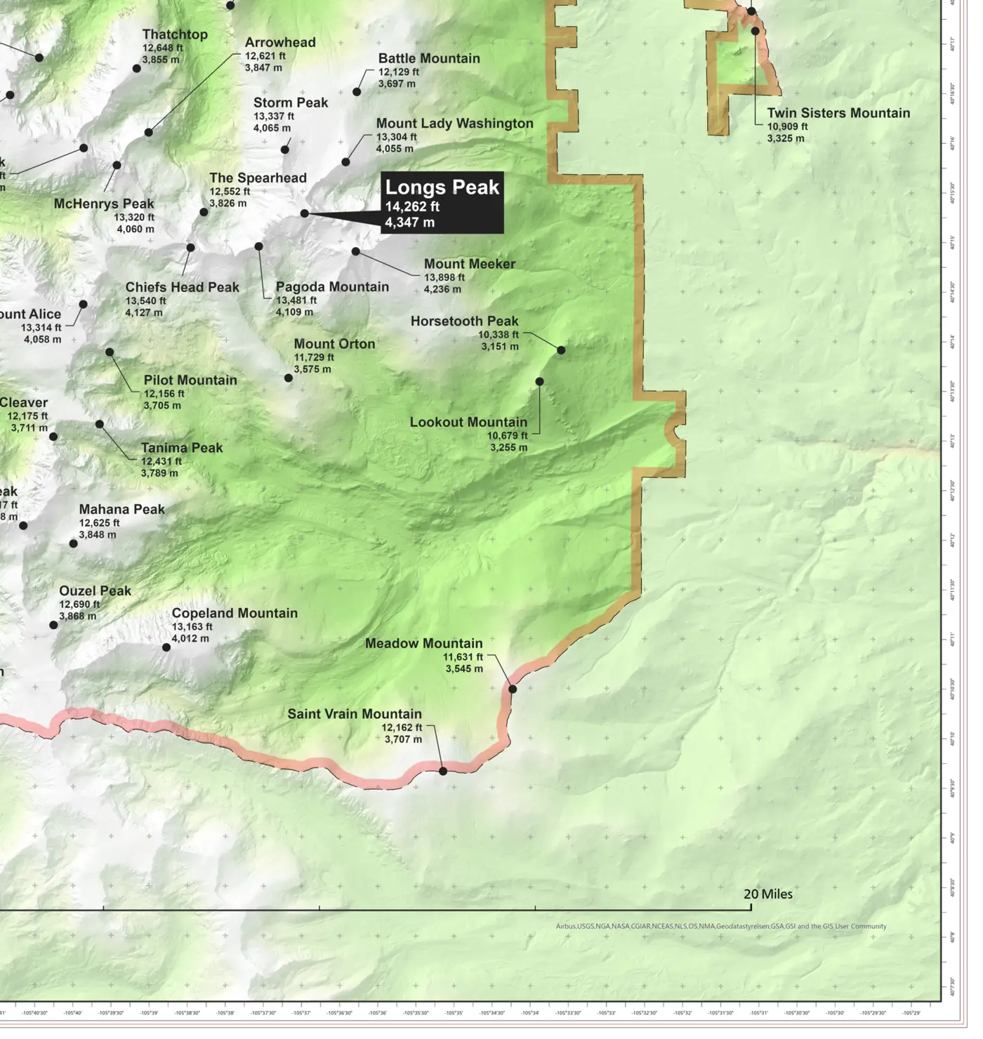 Detail view of bottom right map section