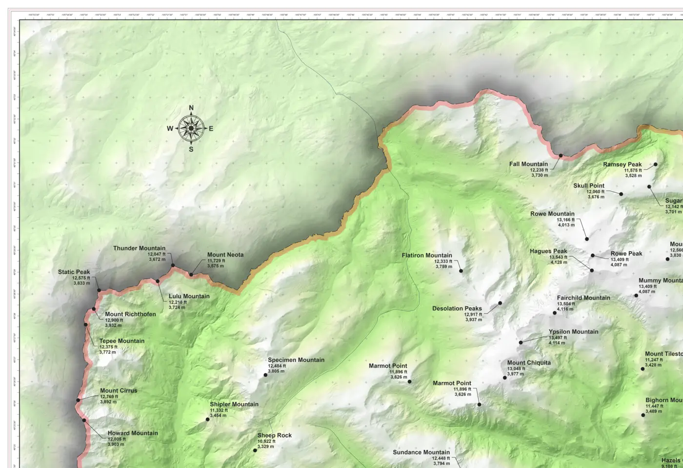 Detail view of top left map section